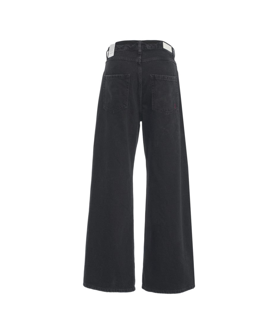 Icon Denim Wide Leg Bea Jeans With High Waist And Vintage-Faded Finish