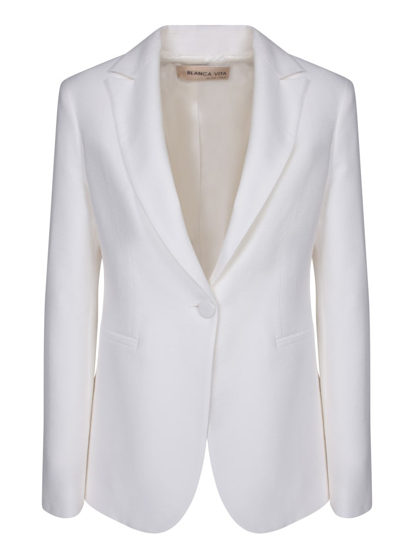 Blanca Vita Tailored High-Waisted Jacket In Viscose Twill