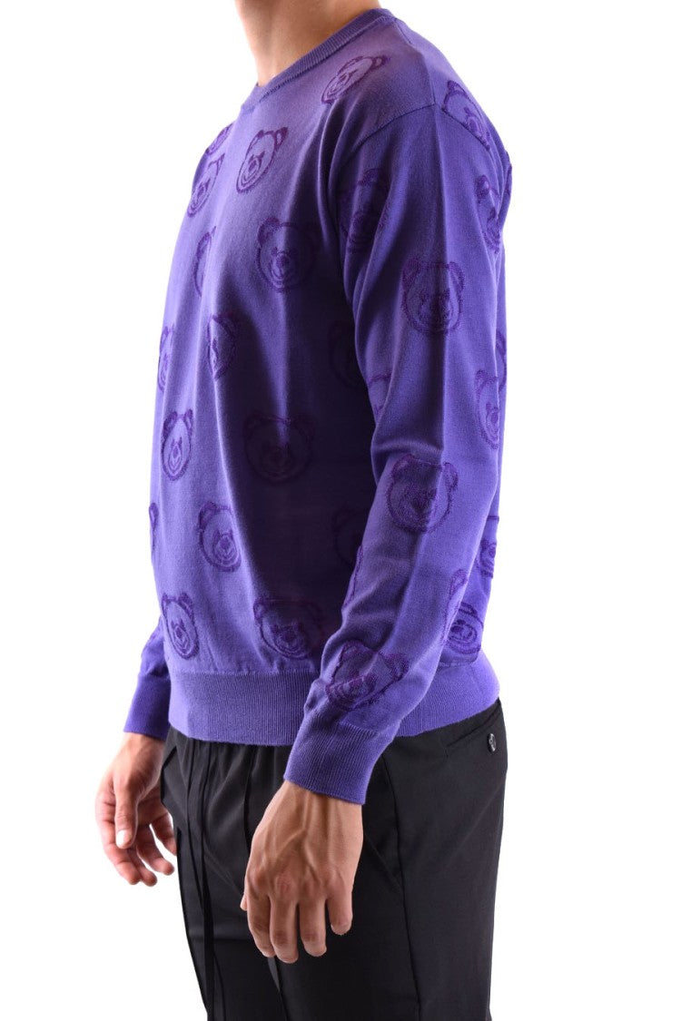 Moschino Multicolor Viscose Knitwear With Bear Pattern