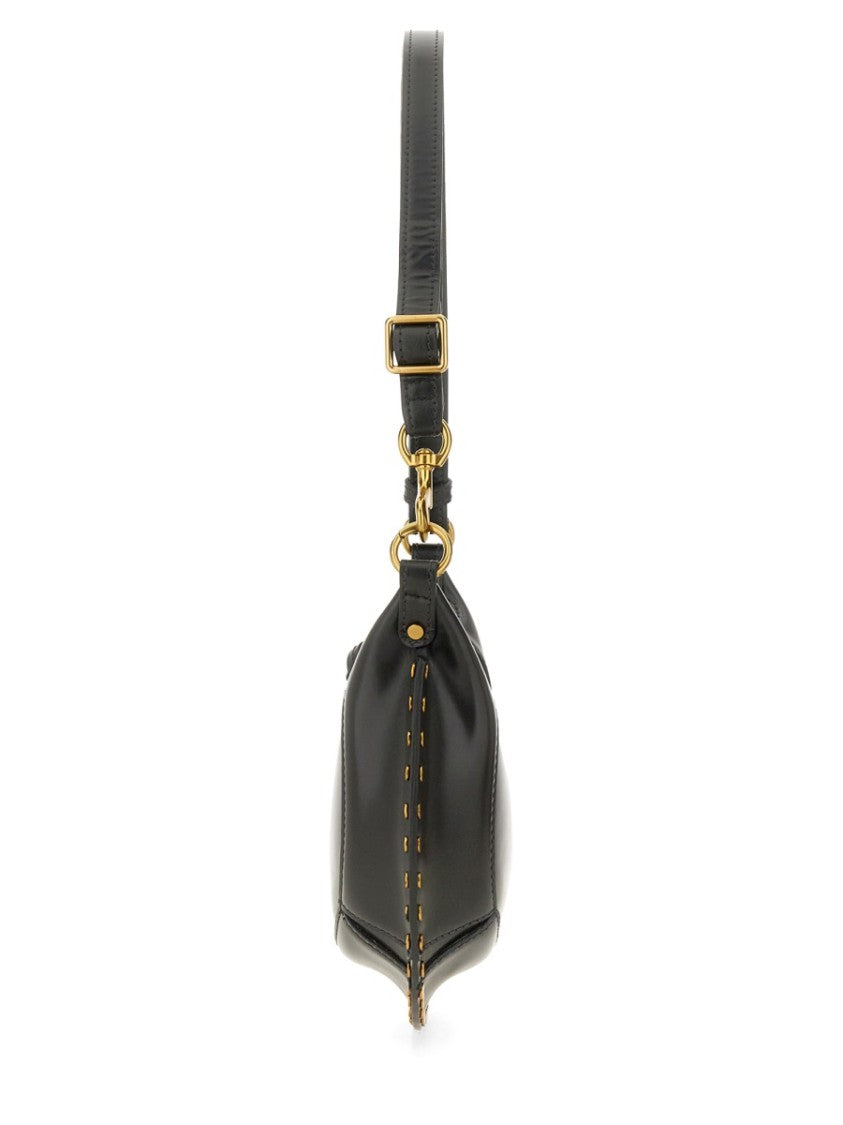 Isabel Marant Oskan Moon Crescent Studded Leather Shoulder Bag