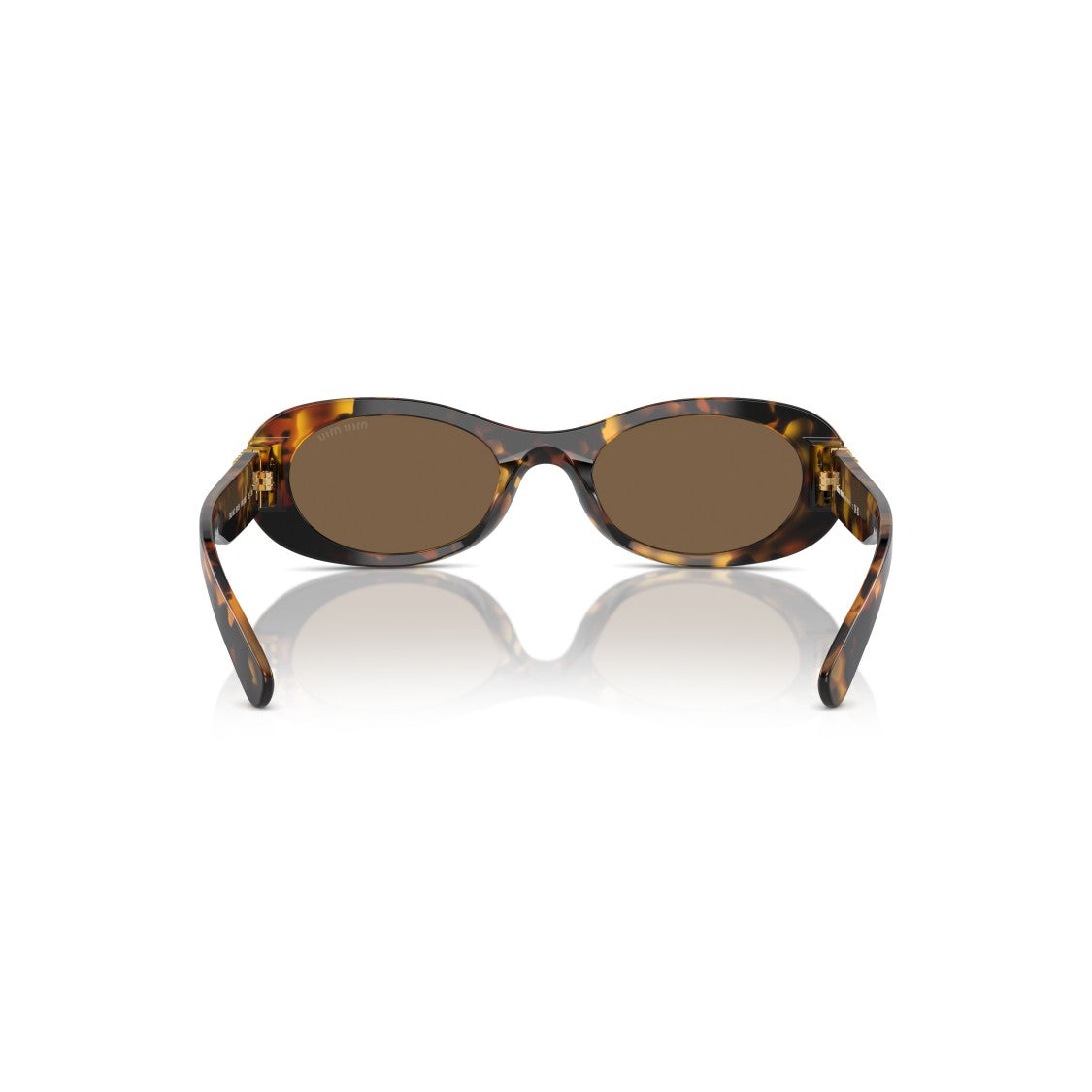 Miu Miu Tortoiseshell Oval Sunglasses With Gold-Tone Detail