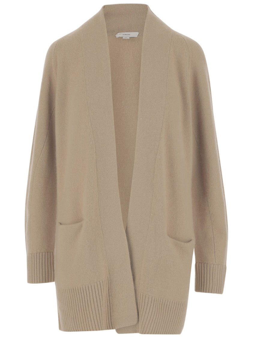 Vince Cashmere Cardigan With Deep V-Neck And Patch Pockets