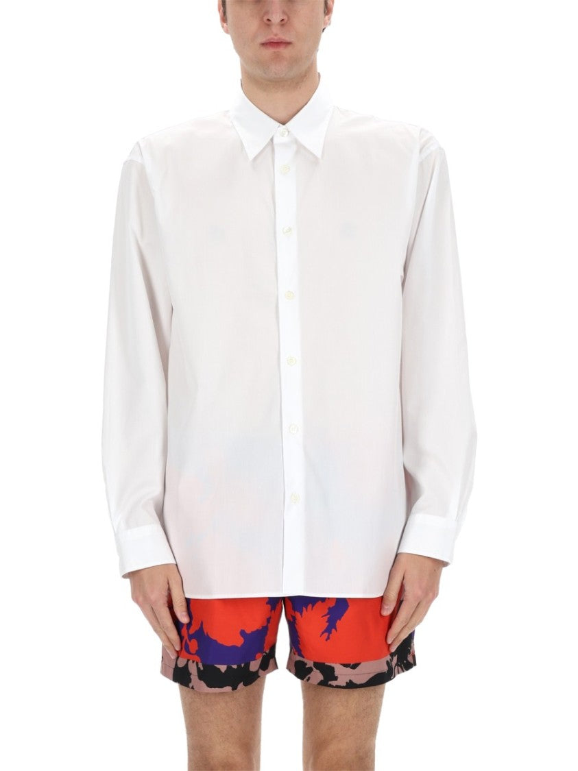 Dries Van Noten White Cotton Croom Minimalist Shirt