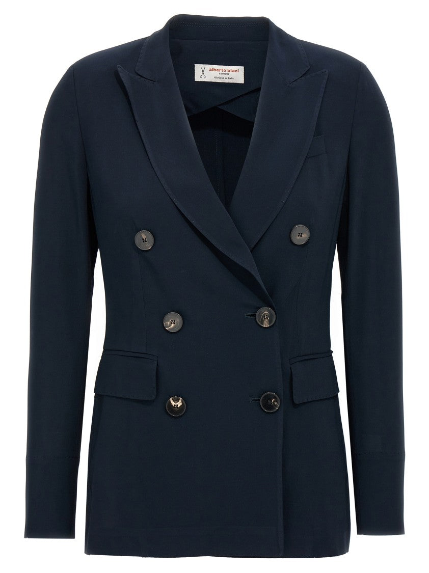 Alberto Biani Double-Breasted Unlined Viscose Blazer