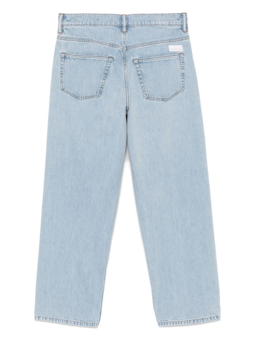 Nine In The Morning Relaxed-Fit Five-Pocket Jeans With Blue Button Closure