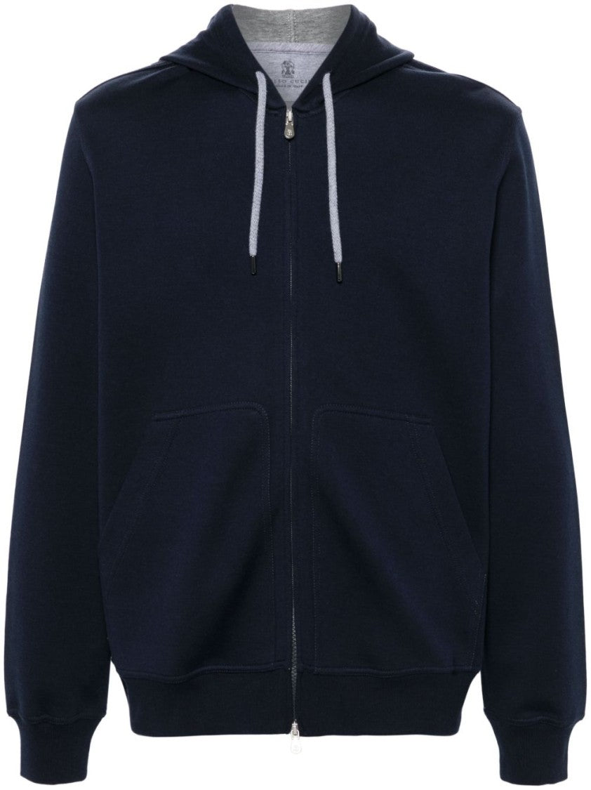 Brunello Cucinelli Zip-Up Hoodie With Contrast Lining And Pockets