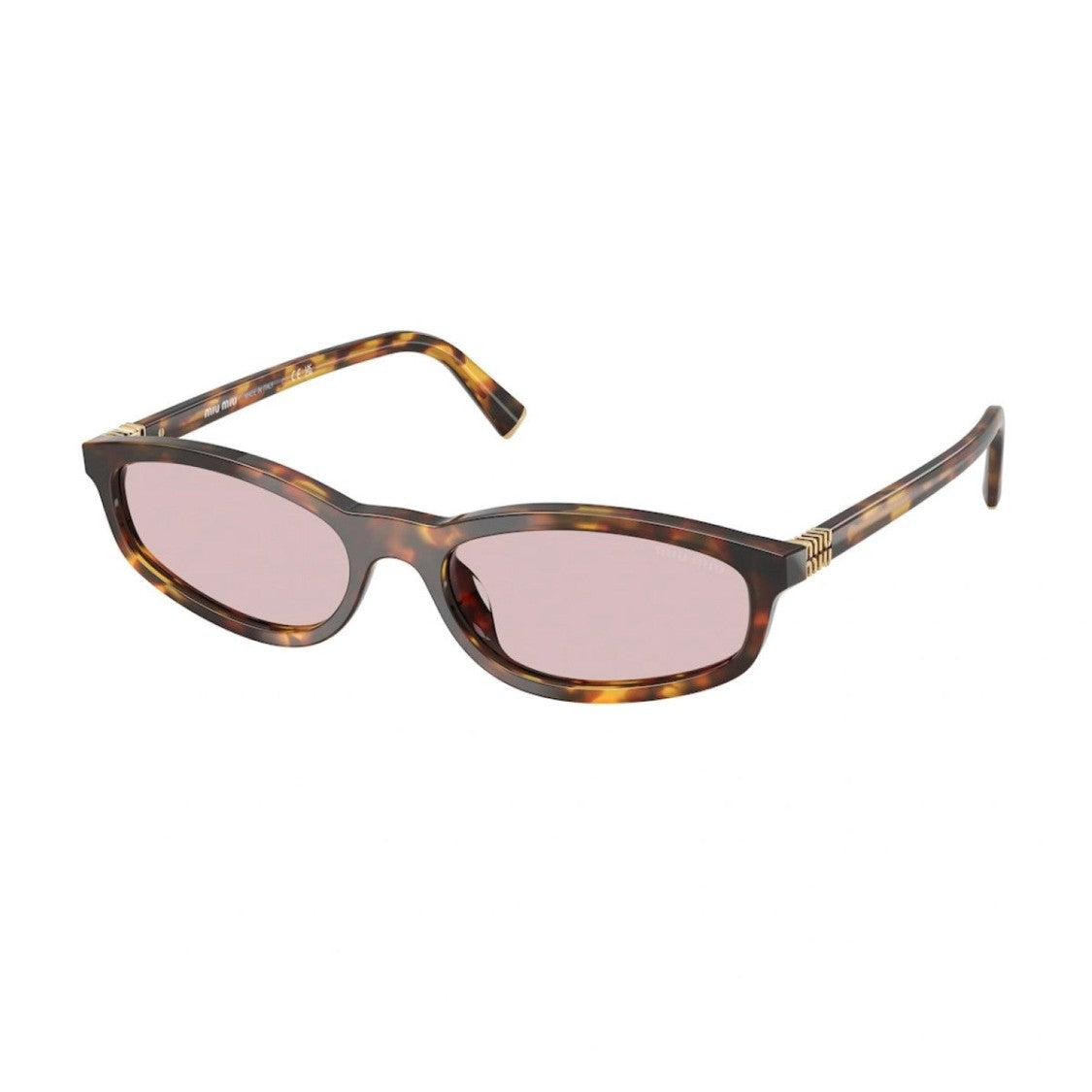 Miu Miu Honey Havana 0Mu A06s Acetate Geometric Sunglasses