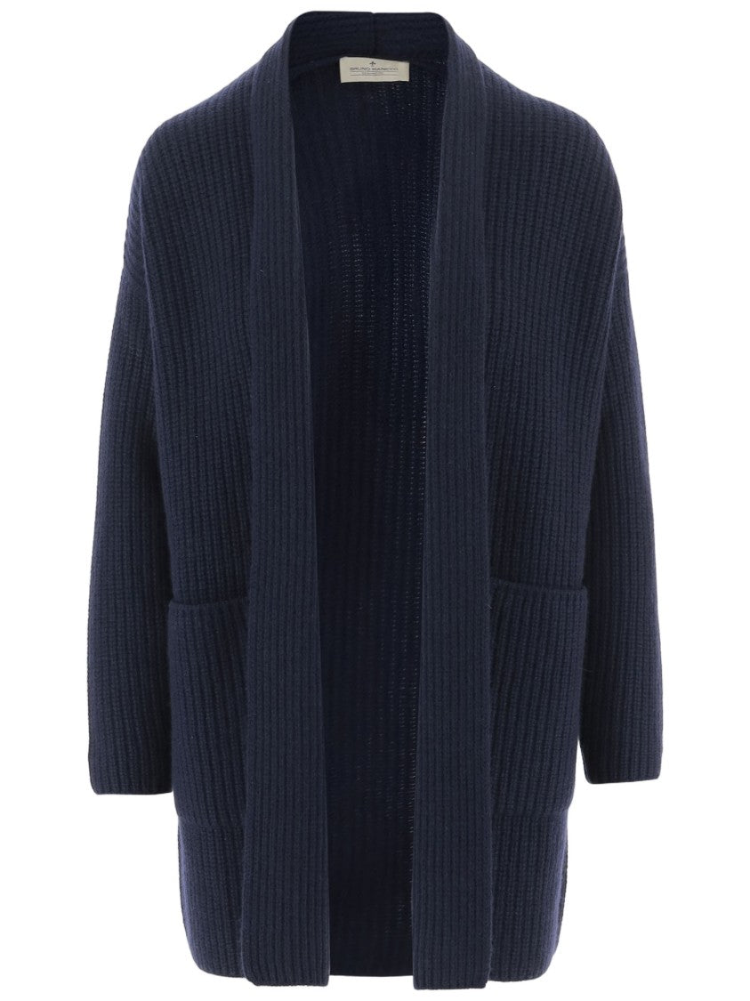 Bruno Manetti Cashmere Cardigan With Ribbed Knit