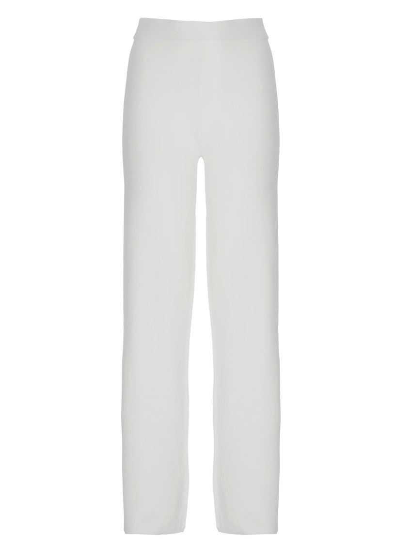 Kangra White Viscose Straight-Leg Pants