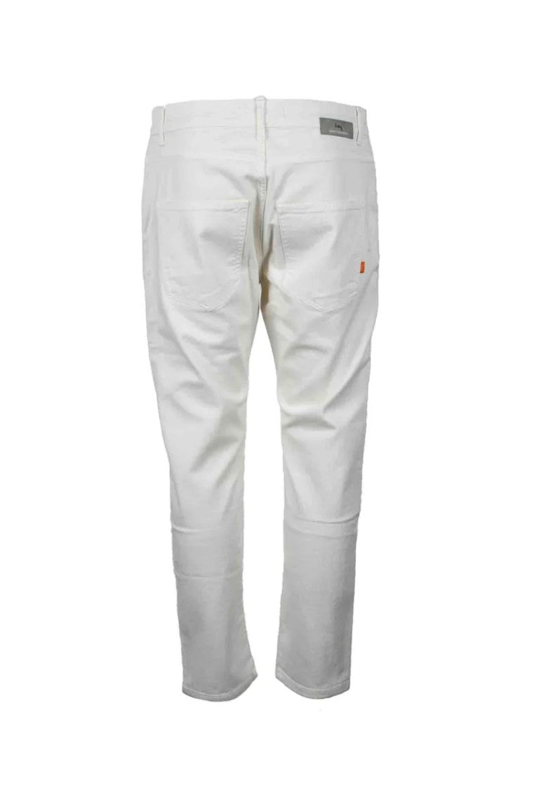 Grey Daniele Alessandrini White Cotton Stretch Jeans