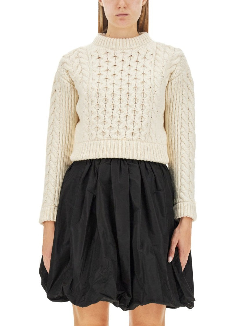 Patou Textured Cable Knit Sweater