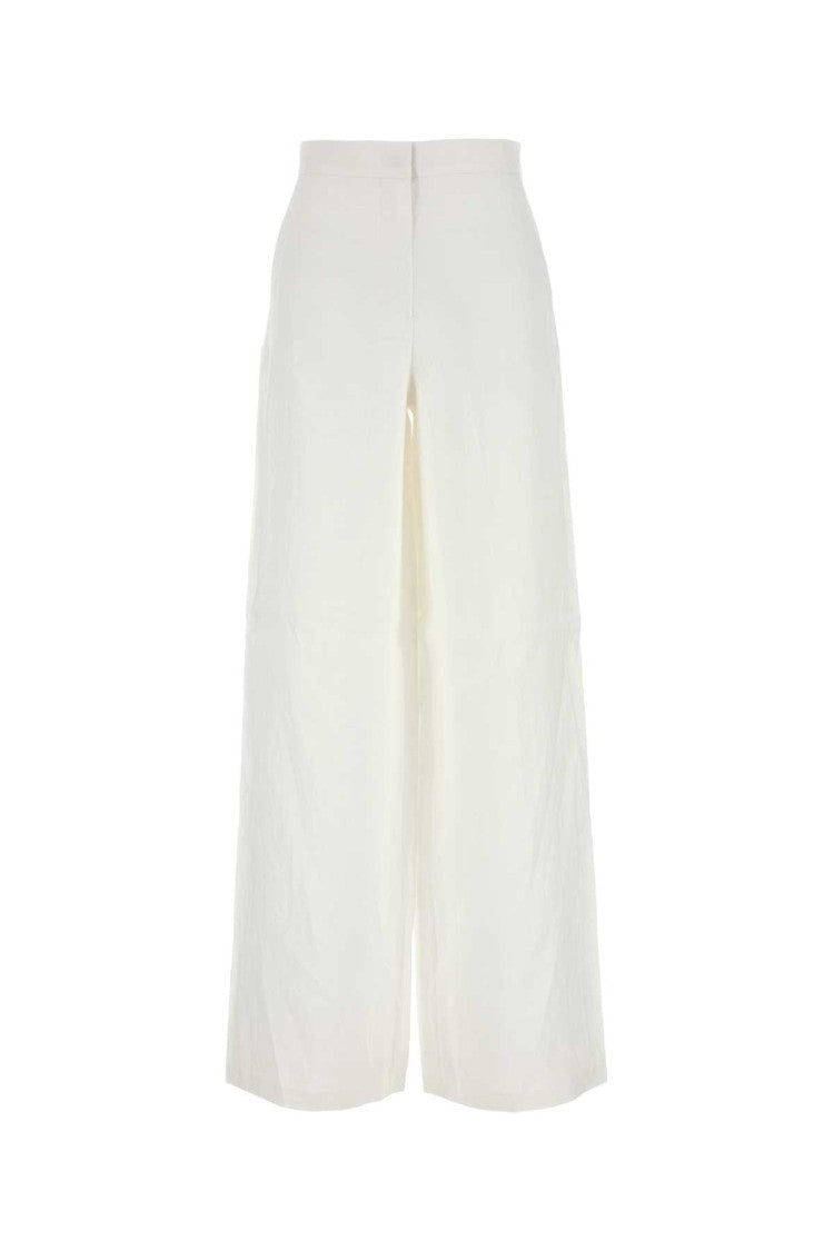Mm Studio White Linen Garibo Wide-Leg Pant