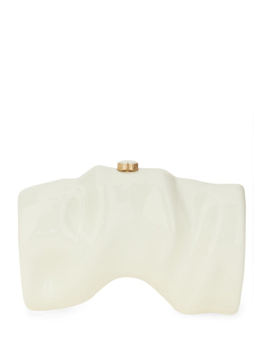 Cult Gaia Sculptural White Acrylic Clutch