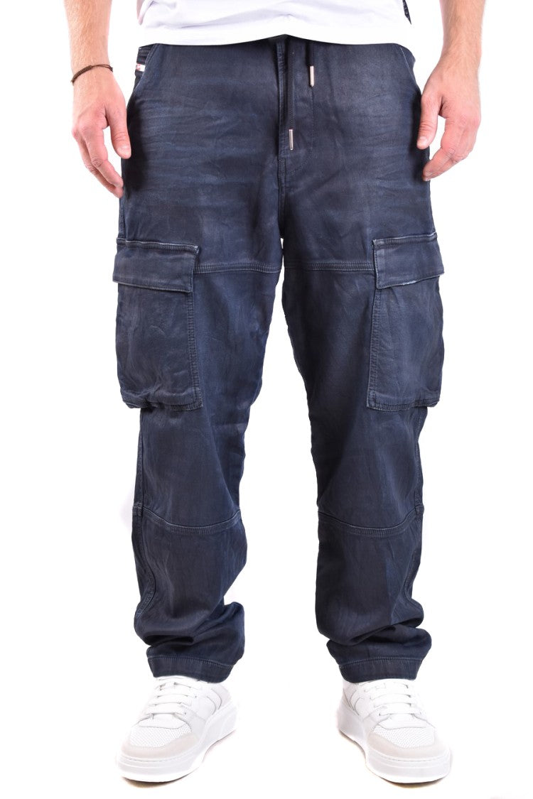 Diesel Cargo Trousers With Elastic Waistband And Tapered Leg