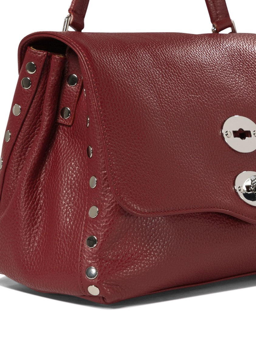 Zanellato Textured Leather Handbag With Dual Silver-Tone Lock Closure