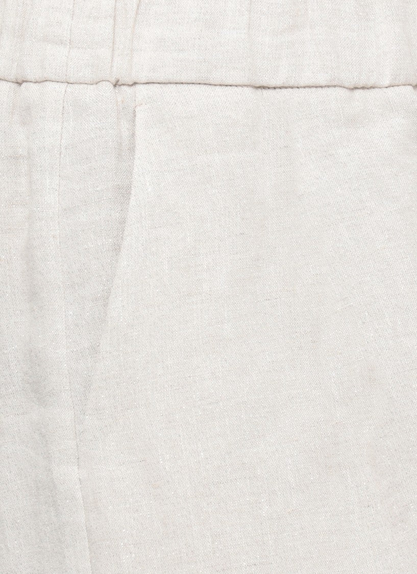 Panicale Ivory Linen Bermuda Shorts