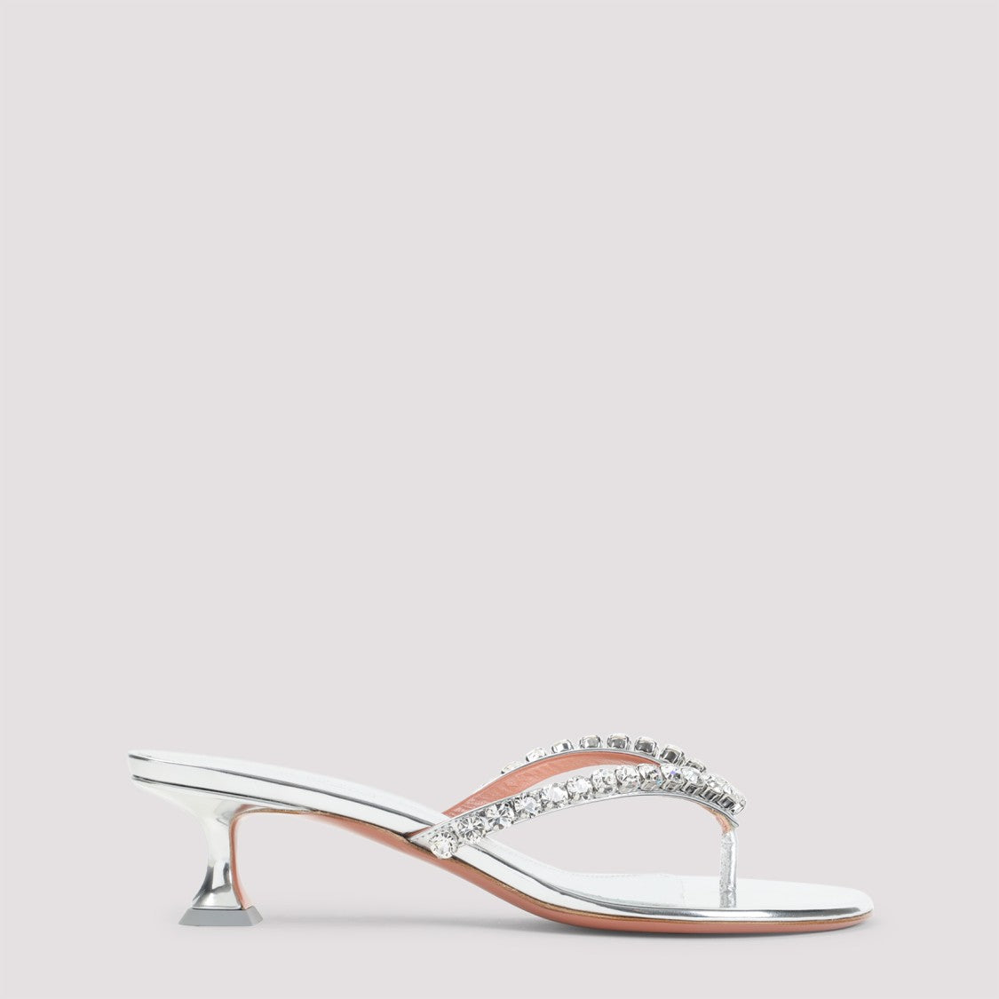 Amina Muaddi Gigi Thong Mirror Sandals