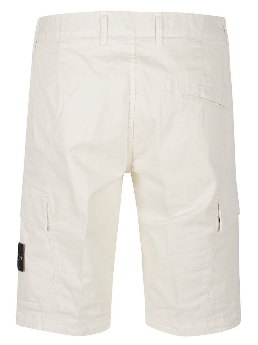 Stone Island Slim Bermuda Cargo Stretch Cotton Denim Shorts
