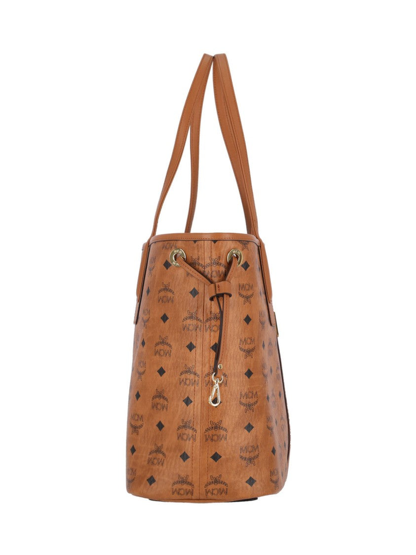 Mcm "Liz" Small Reversible Tote Bag, In Brown "Visetos"