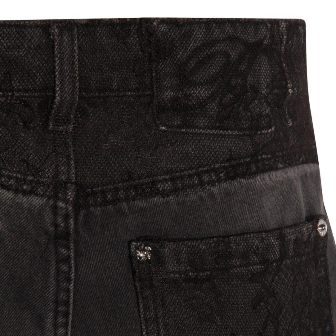 Blumarine Wide-Leg Jeans With Lace Overlay