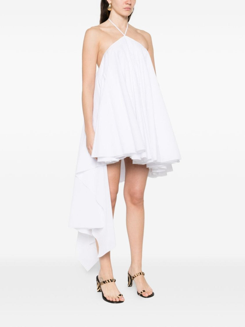 Jacquemus White Layered Asymmetric Open Back Dress