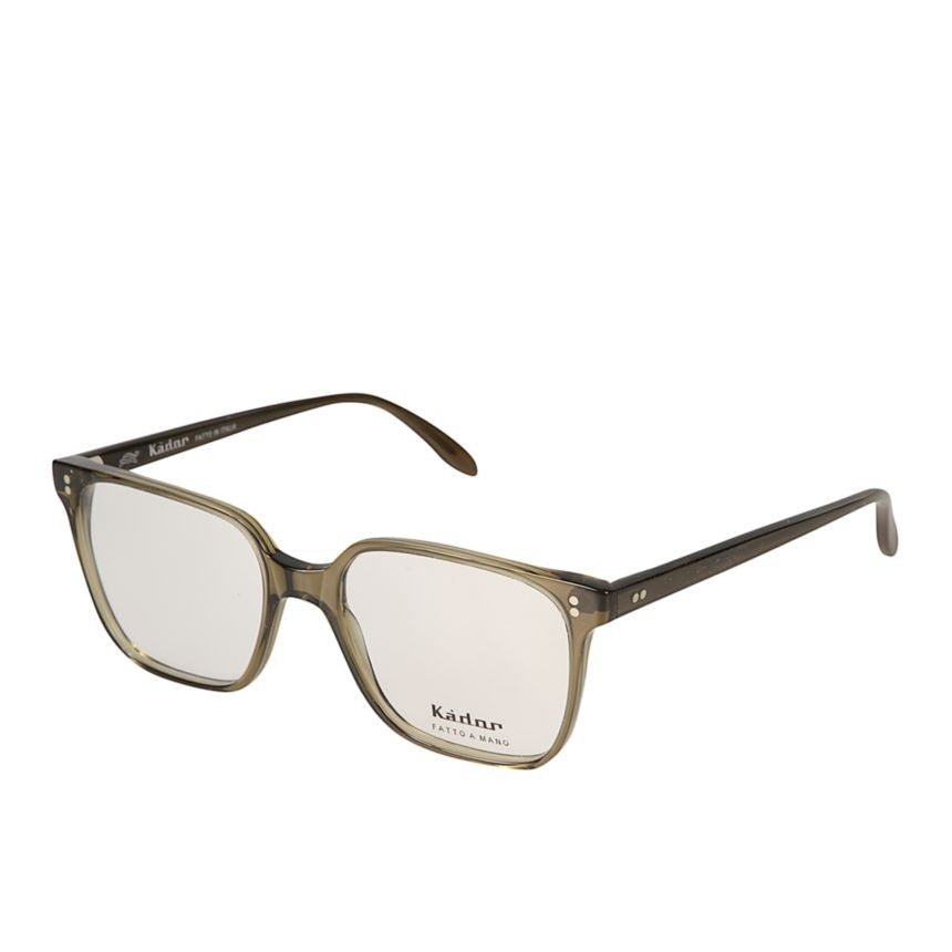 Kador Gregory Translucent Brown Acetate Eyeglasses With Silver Rivet Details