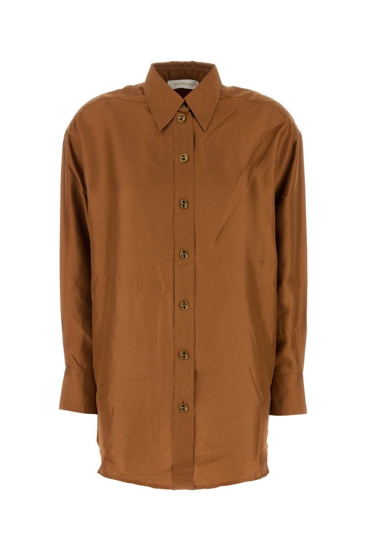 Zimmermann Copper Silk Illustration Shirt