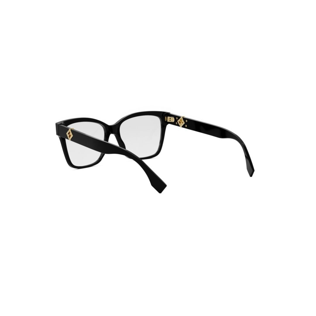Fendi Fe50117i Rectangular Eyeglasses With Gold-Tone Accents