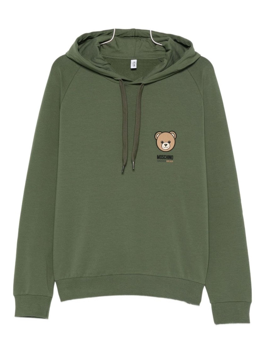 Moschino Green Teddy Bear Motif Sweatshirt