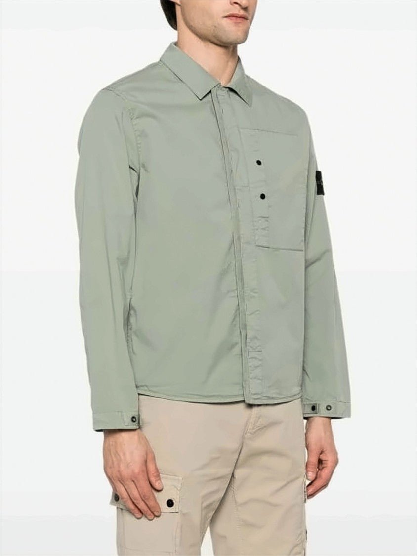 Stone Island Long-Sleeve Shirt With Concealed Button Placket