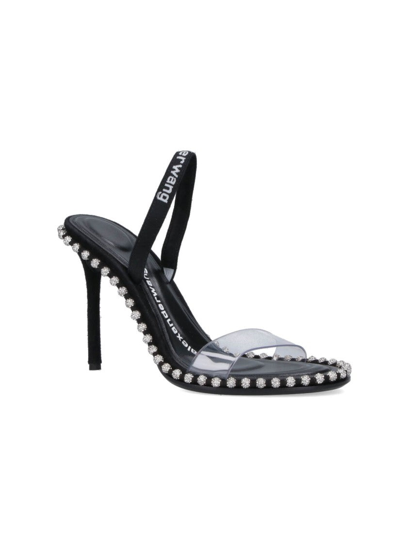Alexander Wang "Nova" Sandals – Black With Crystals