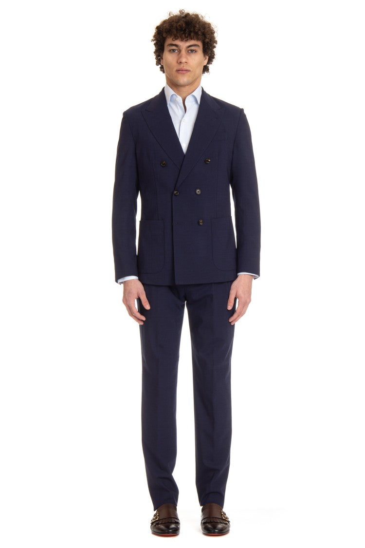 Eleventy Blue Unstructured Wool Suit