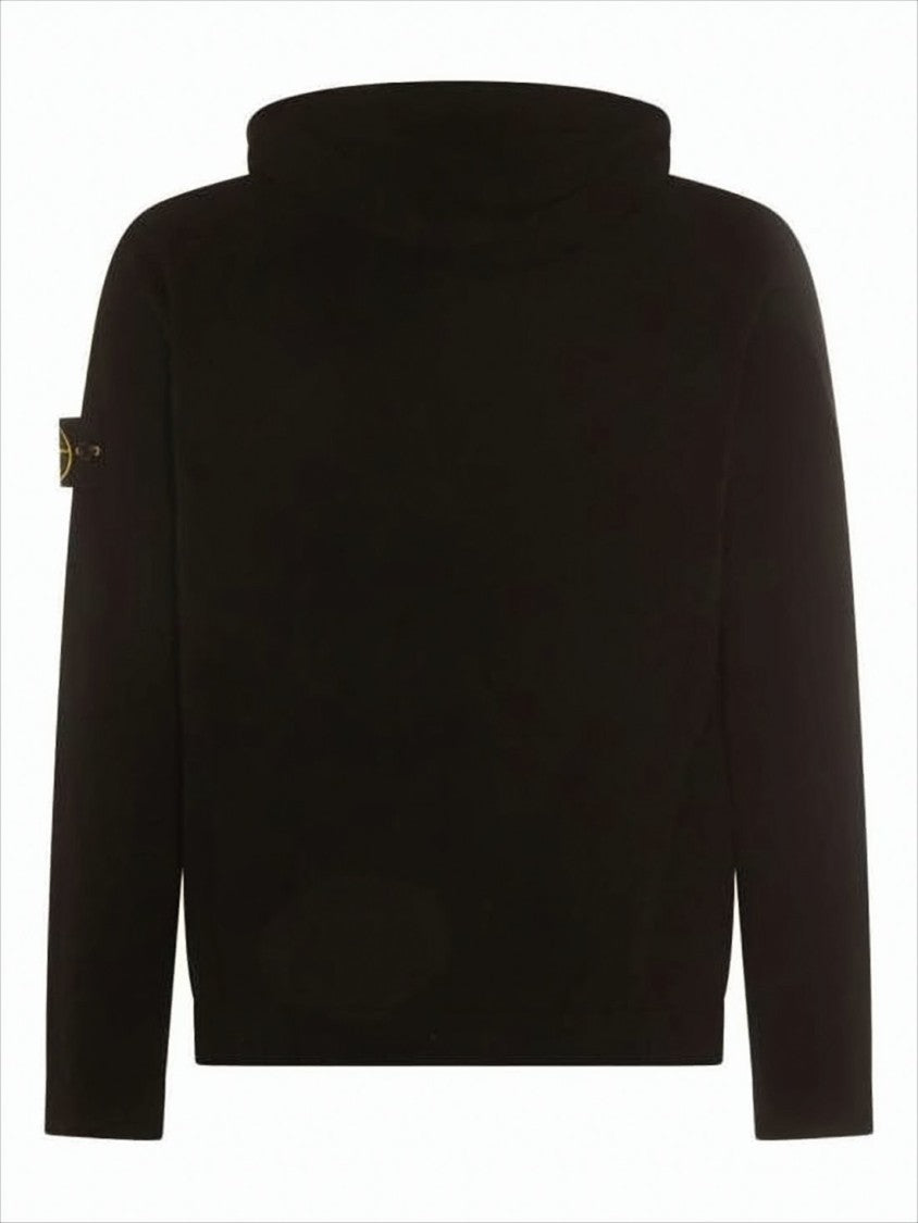 Stone Island Minimalist Black Wool Hoodie