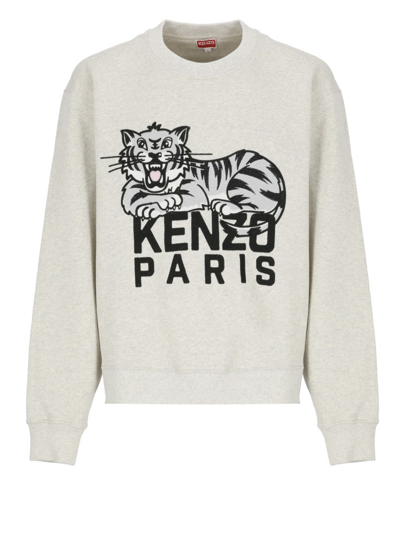 Kenzo Grey Happy Tiger Sweatshirt