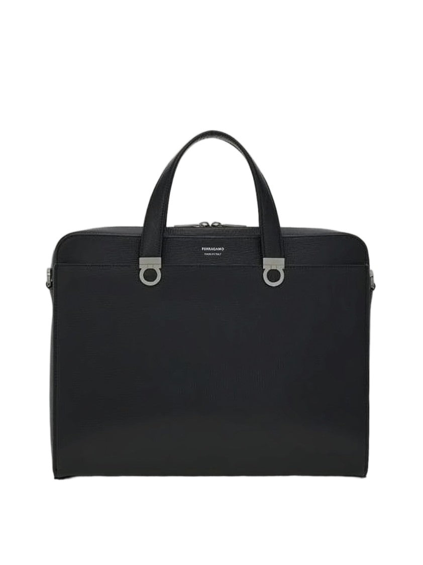 Salvatore Ferragamo Structured Shoulder Bag In Smooth Calf Leather