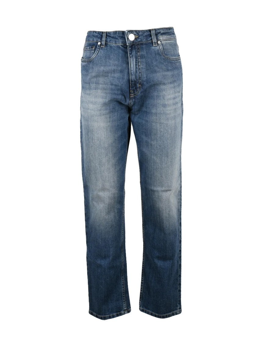 Camouflage Straight-Leg Blue Camouflage Denim Jeans With Classic Five-Pocket Design