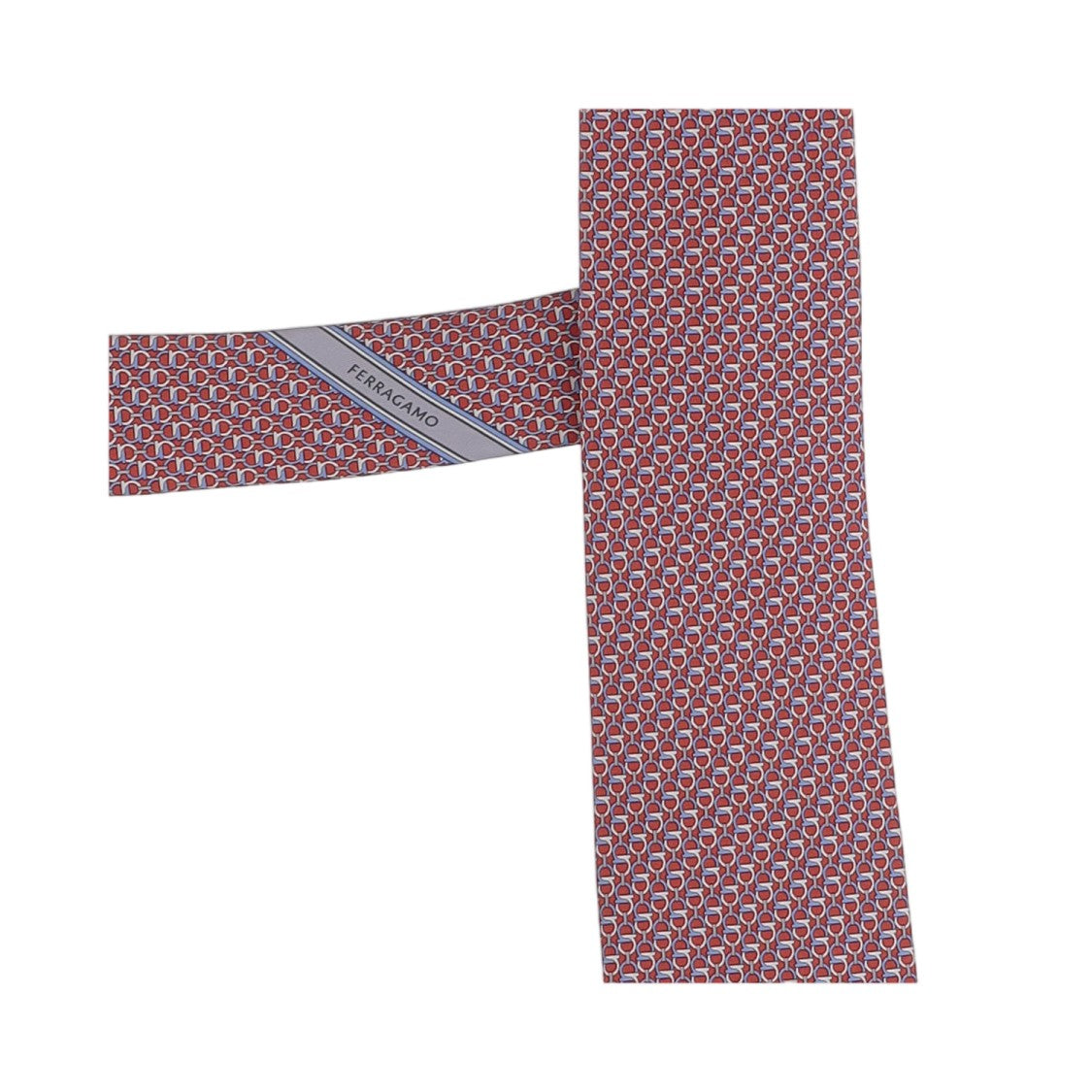 Salvatore Ferragamo Red Patterned Silk Tie