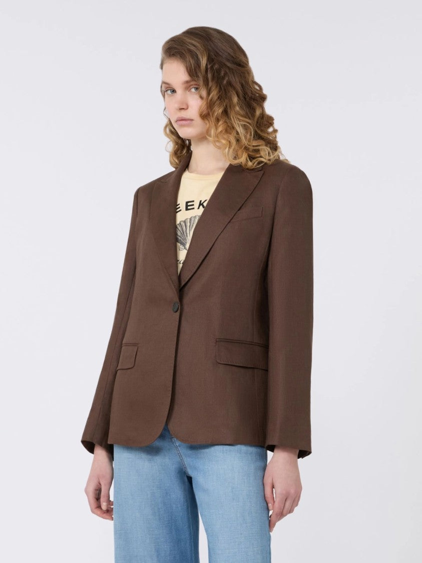 Max Mara Tailored Blazer With Notch Lapel And Single-Button Closure