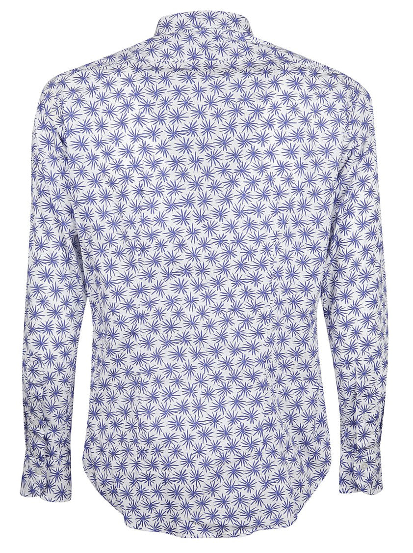 Bagutta White Cotton Starburst Shirt