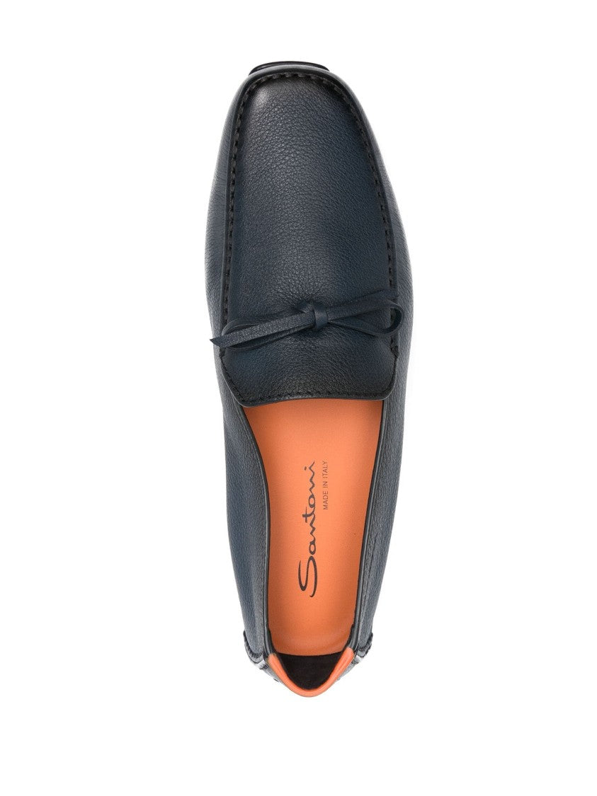 Santoni Casual Blue Cow Leather Loafers