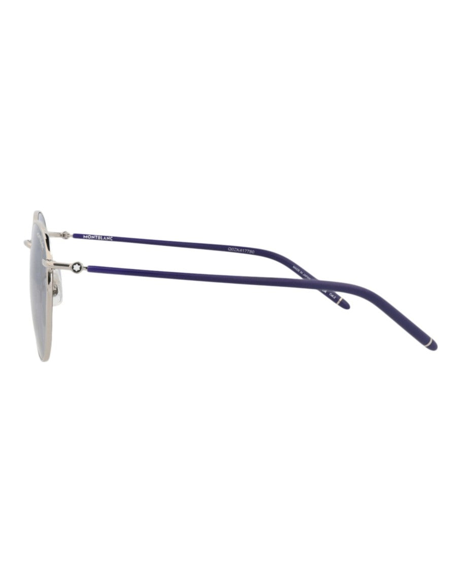 Montblanc Round-Frame Metal Sunglasses