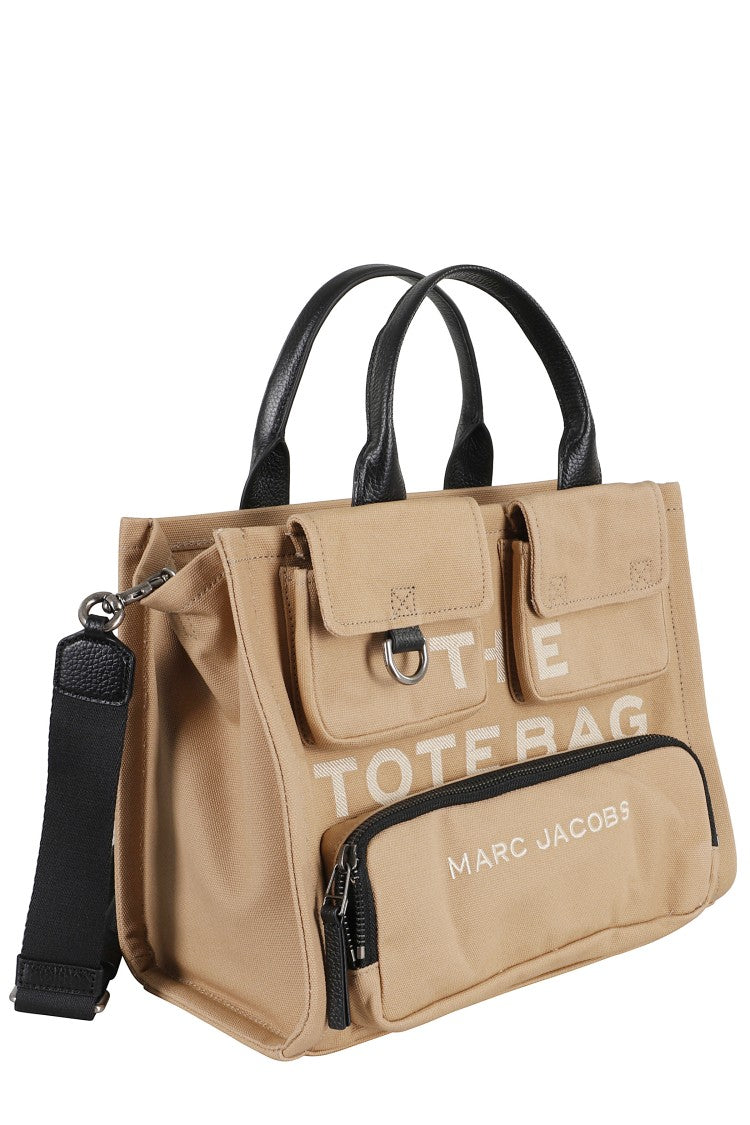 Marc Jacobs Camel Cotton Medium Tote With Leather Accents