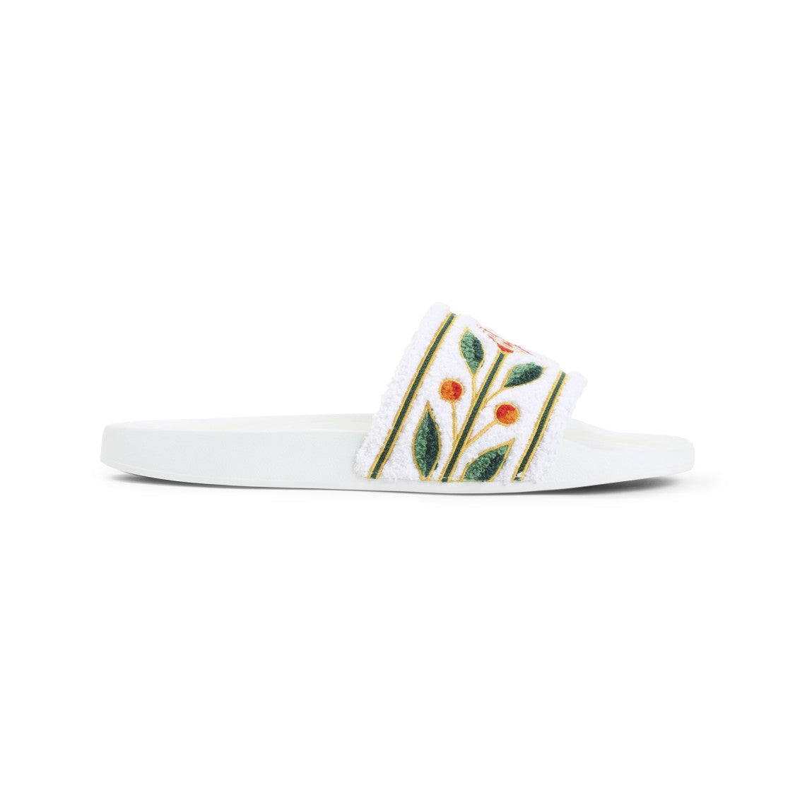 Casablanca Embroidered Terry White Sandals
