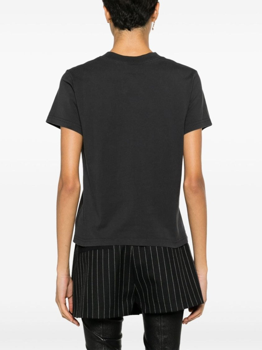 Courrèges Charcoal Grey Cotton Jersey Top