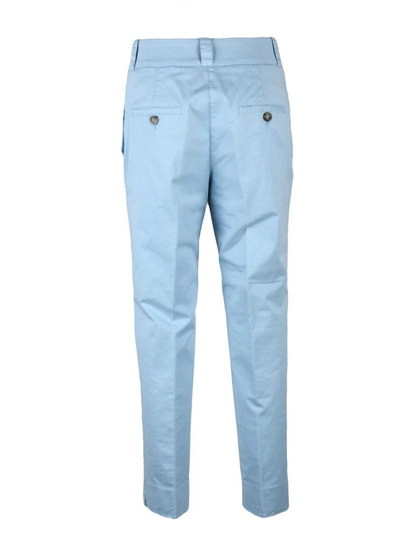 Peserico Easy  Cotton Stretch Trousers - Light Blue