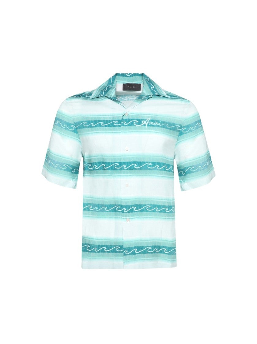 Amiri Wave Baja Shirte Shirt Sea Blue