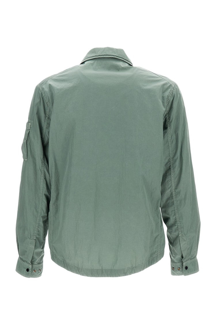 C.P. Company Solid Green Casual Shirt With Classic Button-Up Design