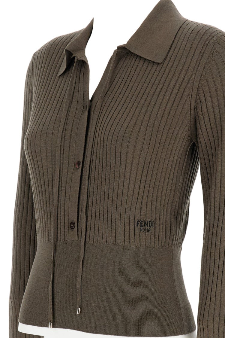 Fendi Ribbed Knit Pullover