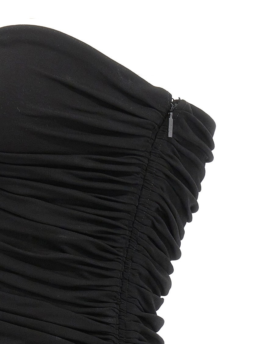 Saint Laurent Fitted Crepe Jersey Bustier Top