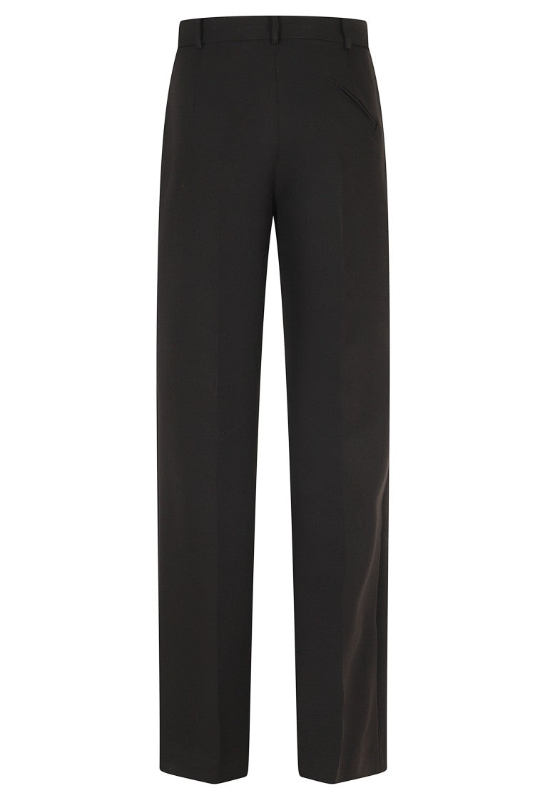 Federica Tosi Black Front Slit Pocket Cady Straight-Leg Pants